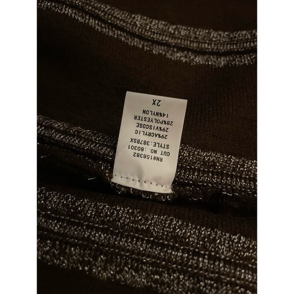 Luna Brown Silver Patterned Striped Skirt - Picture 4 of 4